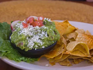 Guacamole with nachos chips